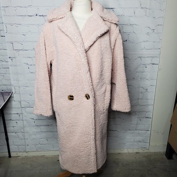 Apparis Long Coat in Rose Clair